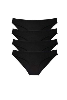 Ethab Ticaret Glb-Stl41414 4 Adet Süper Eko Set Likralı Kadın Slip Külot Siyah