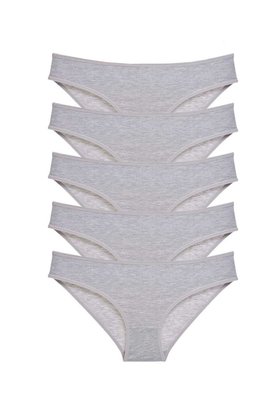 Ethab Ticaret Glb-Stl41414 5 Adet Süper Eko Set Likralı Kadın Slip Külot Gri