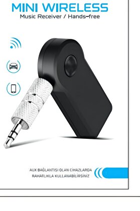 Ethab Ticaret Glb-Stl41414 Araç İçi Kablosuz Müzik Aktarma Ve Telefon Görüşme Aparatı Aux Mini Wireless