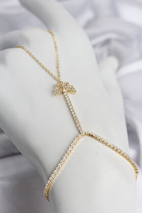 Evimdeyokyok Gold Renk Pirinç Zirkon Taşlı Model Şahmeran Tj-Sn769