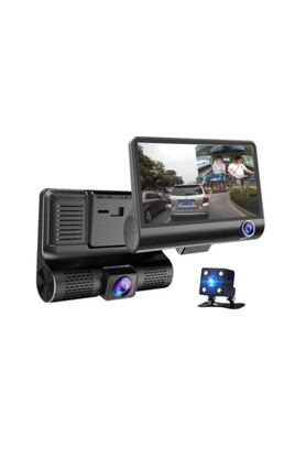 Ethab Ticaret Glb-Stl41414 Araç Içi Kamera Gece Görüşlü 3 Kameralı 4 Inç 1080P Yol Kayıt Kamerası Geri Vites