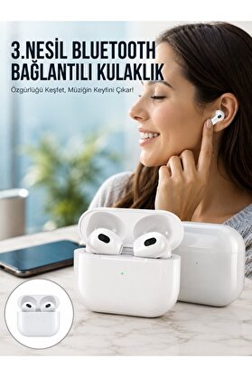 Ethab Giyim 3.Nesil İos Android Uyumlu Bluetooth 5.0 Beyaz Çağrı Cevaplama Yeni Nesil - Glst2343-9694
