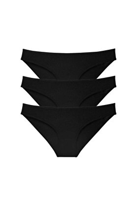 Ethab Ticaret Glb-Stl41414 3 Adet Süper Eko Set Likralı Kadın Slip Külot Siyah