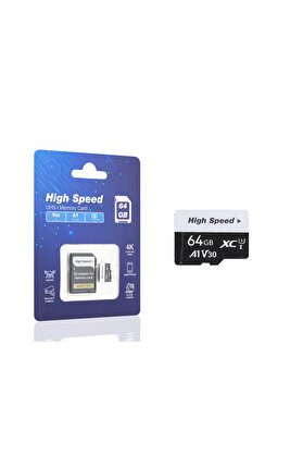 Evi̇mdeyokyok 64 Gb Mi̇crosdxc Hafıza Kartı U3 V30 A1 Class 10 Adaptörlü Hs64Gb