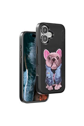 Ethab Ticaret Glb-Stl41414 Venco İphone 16 Cute Desenli Kapak - Siyah