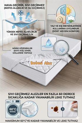 Bebesi Bebe 70X110 Cm Sıvı Geçirmez Micro Kumaş Fitted Yatak Koruyucu Alez