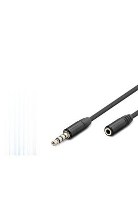 Evi̇mdeyokyok 3.5 Mm Trrs Aux Uzatma Kablosu 3 M - Si̇yah Hdx1011