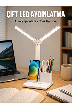 Ethab Giyim 3’Ü 1 Arada Çok Amaçlı Masa Lambası | Göz Yormayan Işık Organizer Tasarım - Glst4740-925