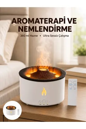 Ethab Giyim Alev Efektli Aromaterapi Difüzörü – 360 Ml Su Hazneli Sessiz Ve Zaman Ayarlı Y - Glst2935-824
