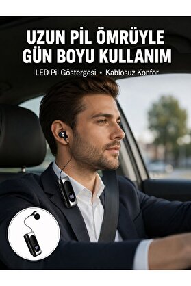 Ethab Giyim Bluetooth 5.2 Klipsli Kablosuz Kulaklık – Dijital Ekran & Titreşimli Uyarı Yeni - Glst8803-419