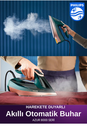 Philips Harekete Duyarlı Kumaş Tanıma Özellikli Buharlı Ütü Otomatik Buhar | Özel Taban Teknolojisi 3000W