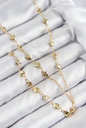 Ethab Giyim Pirinç Zirkon Taşlı Kalp Model Gold Renk Y Kolye 5886 - Glst6276-5600
