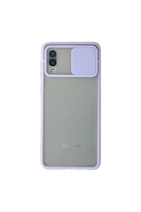 Evimdeyokyok Samsung Galaxy A02 Kılıf Palm Buzlu Kamera Sürgülü Silikon - Lila