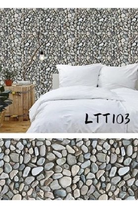 Ethab Ticaret Glb-Stl41414 Çakıl Taşı Desenli Yapışkanlı Kaplama Kağıdı Büyük Boy 3 Metre