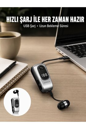 Ethab Giyim Dijital Ekranlı Bluetooth Kulaklık – Titreşimli Bildirim 25 Saat Kullanım Yeni - Glst2503-137