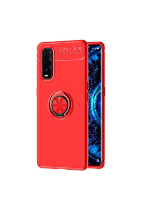 Evimdeyokyok Oppo Find X2 Kılıf Range Yüzüklü Silikon - Kırmızı