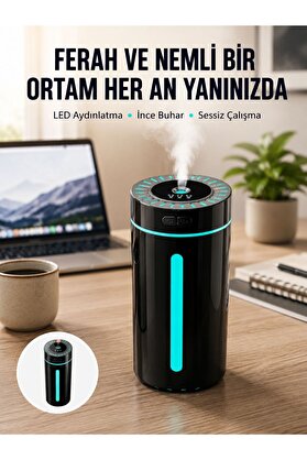 Emvera Ultrasonik Nemlendirici Led Işıklı Aromaterapi Difüzör Sessiz Çalışma Yeni Nesil