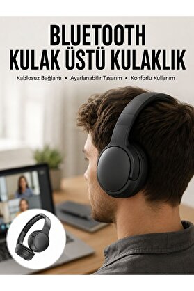 Ethab Giyim Kablosuz Bluetooth Kulaklık Kulak Üstü Ayarlanabilir Uzun Ömürlü Yeni Nesil - Glst6722-9135