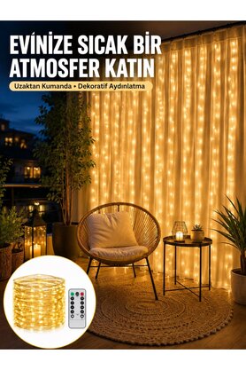 Ethab Giyim Romantik Ambiyans İçin Uzaktan Kumandalı Günışığı Peri Led Yeni Nesil - Glst3088-7301