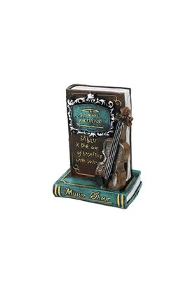 Lutesya Gitar - Kitap Vintage Dekoratif Biblo - Kumbara 21X14X10Cm Reçine