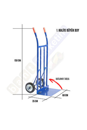 Evi̇mdeyokyok Büyük Boy Katlanır Tablalı Yük Ve Koli̇ Taşıma El Arabası