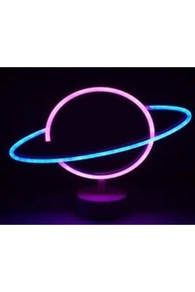 Selinse Neon Işıklı Satürn Lamba Pil+Usb Mz-503