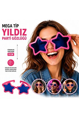 Evi̇mdeyokyok Mega Ti̇p Yıldız Parti̇ Gözlüğü Pembe Renk