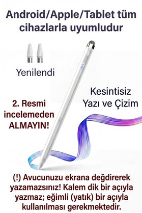 Fibaks Dokunmatik Kalem 2in1 Tüm Cihazlara Uyum Tablet Telefon Android Yazı Çizim Pen