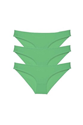 Ethab Ticaret Glb-Stl41414 3 Adet Süper Eko Set Likralı Kadın Slip Külot Yeşil