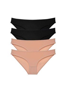 Ethab Ticaret Glb-Stl41414 4 Adet Süper Eko Set Likralı Kadın Slip Külot Siyah Ten