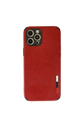 Ethab Ticaret Glb-Stl41414 İphone 12 Pro Kılıf Loop Deri Silikon - Kırmızı