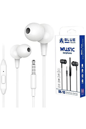 BlueTeam Kulakiçi Kulaklık Mikrofonlu Beyaz BK-10