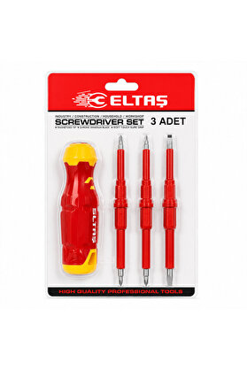 Go İthalat 3Pcs - Çift Taraflı Uç 3Mm-5Mm-6Mm Ergonomik Sap Elektrikli Tornavida Seti Lrd-144 (5671)