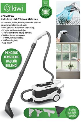Kiwi 4325w Yeni Ekstra Pencere Temizleme Aparatlı Koltuk Halı Yıkama Ve Leke Çıkartma Makinesi