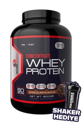massquick %100 Whey Protein Tozu 1800 gr 60 Servis Çikolata Aromalı 24 Gram Protein