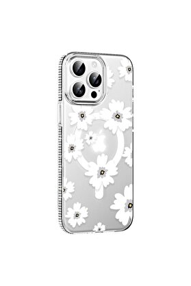 Ethab Ticaret Glb-Stl41414 Joko İphone 15 Pro Floral Magsafe Kapak - Beyaz
