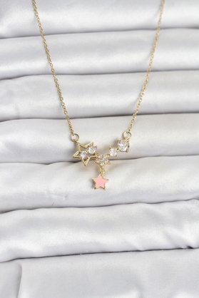 Evimdeyokyok 316L Çelik Zincir Gold Renk Yıldız Model Kadın Kolye Tj-Bko11068