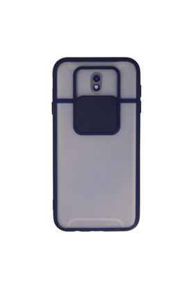 Ethab Ticaret Glb-Stl41414 Samsung Galaxy J7 Pro / J730 Kılıf Palm Buzlu Kamera Sürgülü Silikon - Lacivert