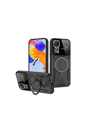 Evi̇mdeyokyok Realme 11 Pro Plus Joy Lens Standlı Kapak - Si̇yah