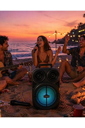 Ethab Giyim Taşınabilir Bluetooth Speaker Mikrofonlu Karaoke Hoparlör Rgb Işıklı 6.5 İnç - Glst2649-112
