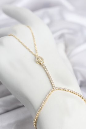 Evimdeyokyok Gold Renk Pirinç Zirkon Taşlı Damla Model Şahmeran Tj-Sn767
