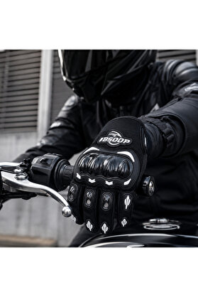 Buldug Unisex Motosiklet Eldiveni Tam Parmak Sert Eklem Korumalı