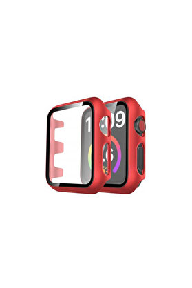 Evi̇mdeyokyok Apple Watch 40Mm Camlı Kasa Ekran Koruyucu - Kırmızı