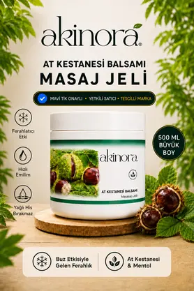 Akinora Yoğun At Kestanesi Kremi & Mentollü Ferahlatıcı Masaj Jeli 500 ml