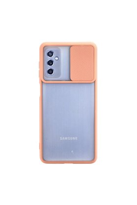 Evimdeyokyok Samsung Galaxy M52 5G Kılıf Palm Buzlu Kamera Sürgülü Silikon - Pembe
