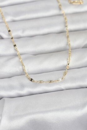 Ethab Giyim Cm 14K Gold Renk Yassı Gemici Zincir Model 60 Cm Kadın Kolye 5886 - Glst8923-9493