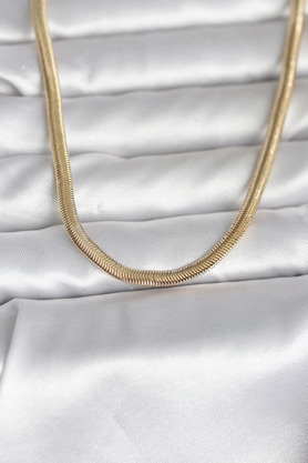 Ethab Giyim Cm 14K Gold Renk Yassı Yılan Zincir Model 45 Cm Kadın Kolye 5886 - Glst5040-1143