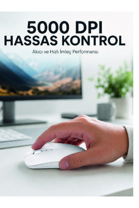 Ethab Giyim Kablosuz Bluetooth Mouse Sessiz Tıklama Ergonomik Wireless Fare - Glst3596-6282