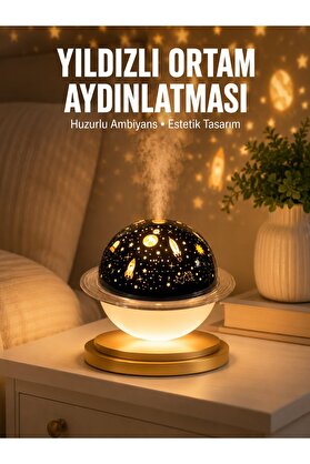Verah Hava Nemlendirici Led Işıklı Gece Lambası Yıldız Görünümlü Renk Değiştir - Verah12646-4