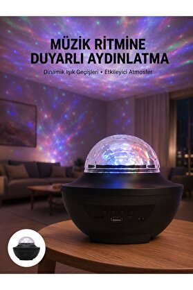 Ethab Giyim Çok Renkli Projektör Lamba Disko Topu Gece Lambası Kablosuz - Glst7702-6610